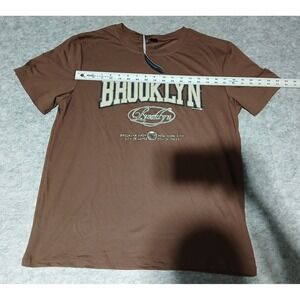 Romwe Brooklyn Graphic Tee Brown New York‎ City T-Shirt Top NWT